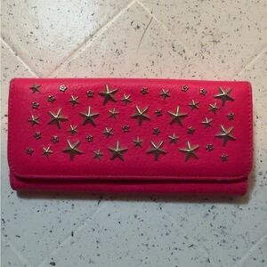 Jimmy Choo Pink Star-Studded Wallet